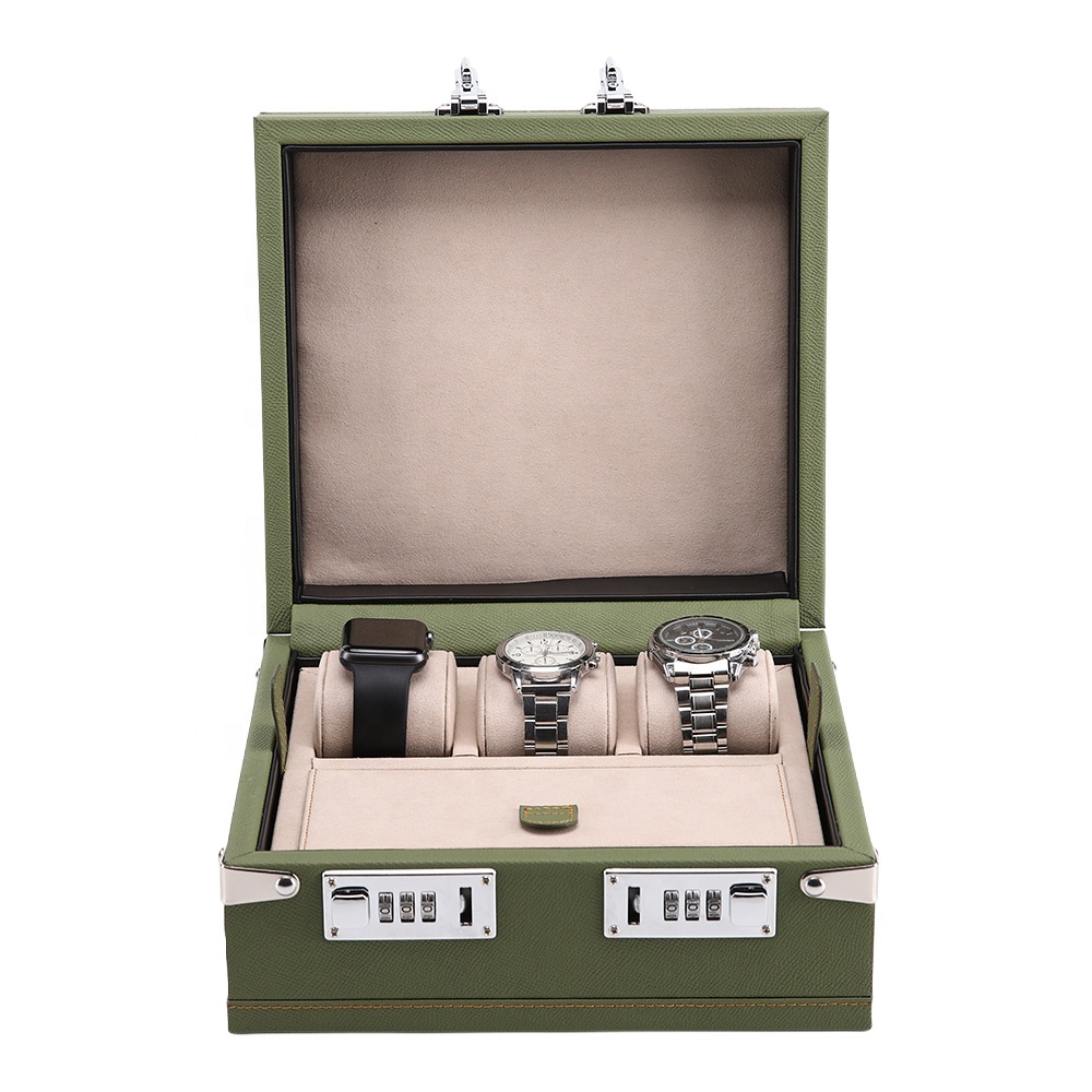Leather Briefcase - Watch Trunk Manufacturer Premium Storage Organizer