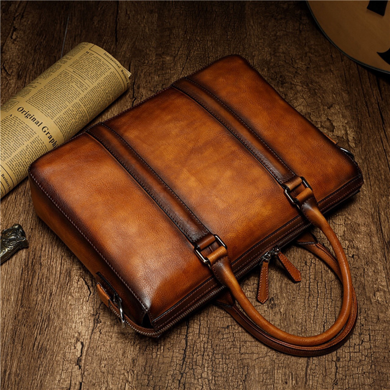 YETTIES Business Top Grain Lea - đánh giá và giá Leather Briefcase