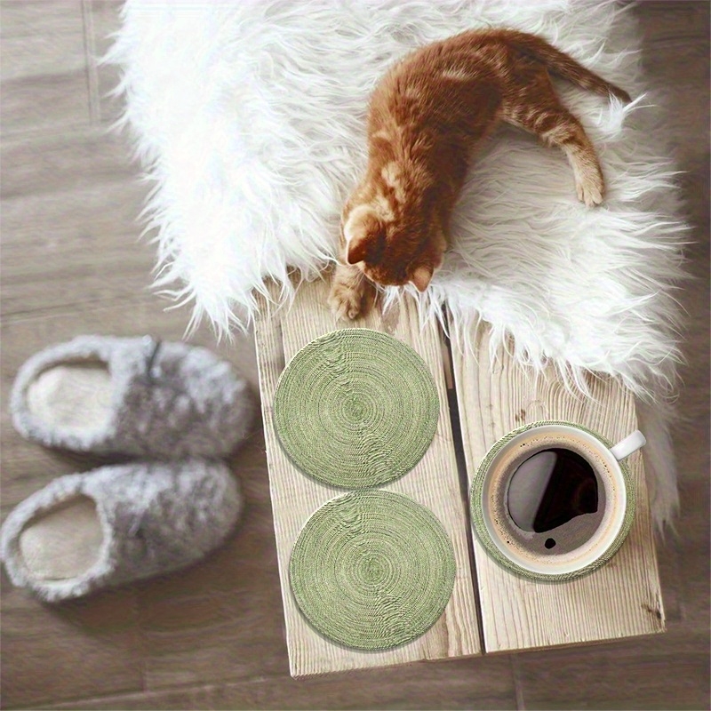 6pcs 4in Round Retro Green Gro - đánh giá và giá Marble Coaster Set